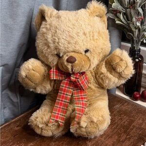 Vtg A & B Novelty Co Teddy Bear Plush 80s Brooklyn Doll Co Stuffed Animal 12”